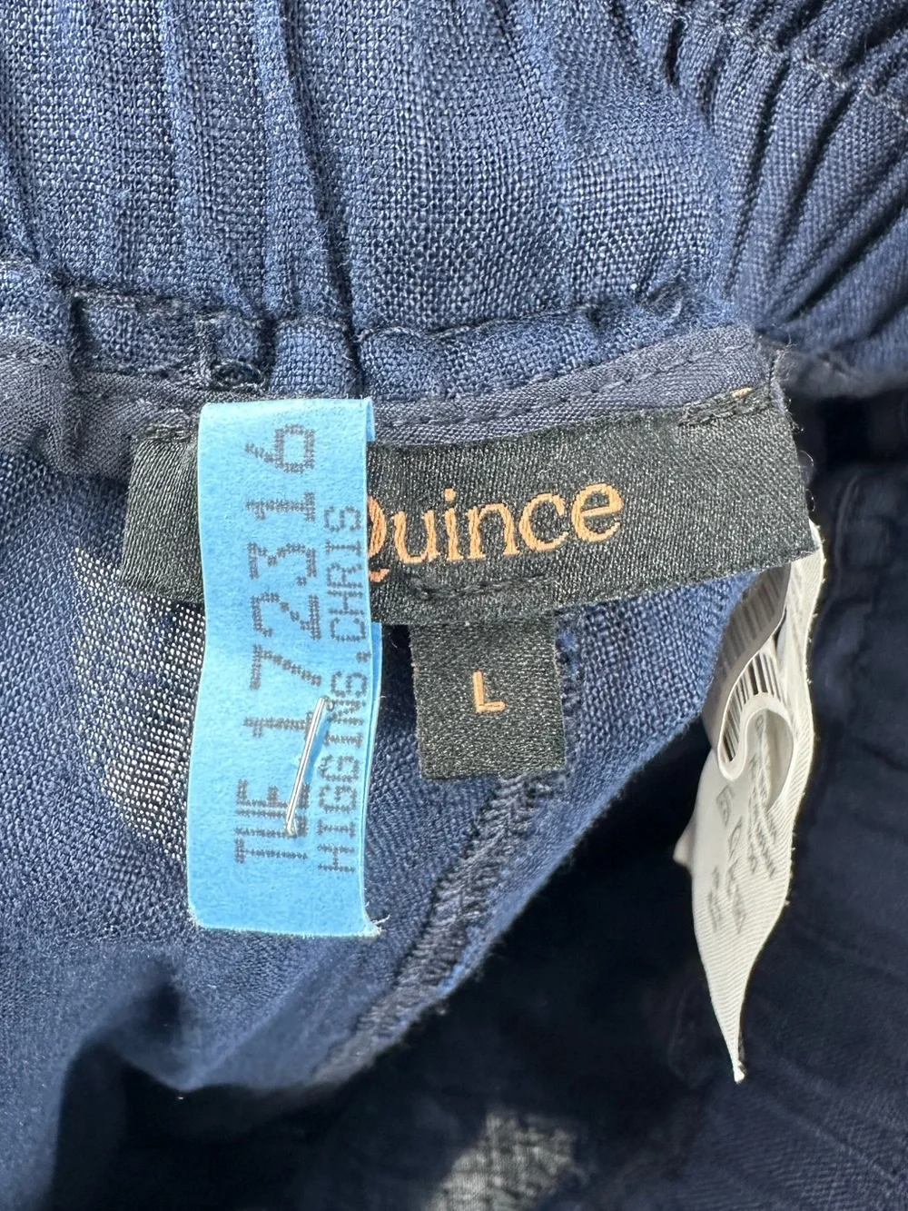 Quince European Linen Wide Leg Pants in Deep Navy Blue Womens Size Large